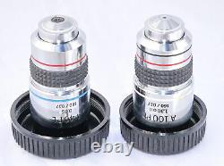 Olympus A40PL and A100PL PL Microscope Objective Lens Set genuine