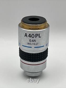 Olympus A 40 PL 0.65 160 / 0.17 Phase Contrast Microscope Objective Lens