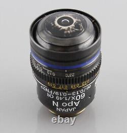 Olympus Apo N Tirf 60x 1.49 Oil 0.13-0.19 Fn22 Uis2 Microscope Objective Bx IX