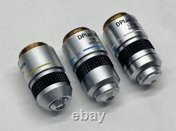 Olympus DPlan 10 0.25 / 40 0.65 / 100 1.25 Oil Microscope Objective Lens LOT 3