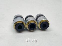Olympus DPlan 10 0.25 / 40 0.65 / 100 1.25 Oil Microscope Objective Lens LOT 3