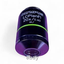 Olympus LCPlanFL 20x/0.40 Microscope Objective Lens CAP-G1.2 ±0.5 Used