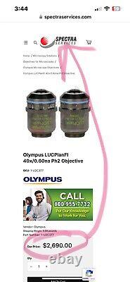 Olympus LUCPLFLN40XPH LUCPlanFL N 40x/0.60? /0-2/FN22 Microscope Objective Lens