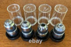 Olympus Lens Microscope lot 4 Objective Lens Set Good condition