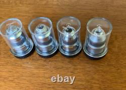 Olympus Lens Microscope lot 4 Objective Lens Set Good condition