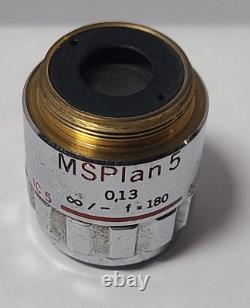 Olympus MSPlan 5 Microscope Objective Lens Lenses F=180 0.13 Japan