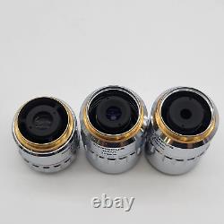 Olympus Microscope DIC NIC Nomarski NeoSPlan 5x 50x 100x Objectives & Prisms