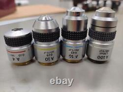 Olympus Microscope Objective Lens Set of 4 Free Shipping Japan WithTracking. K8884