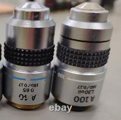 Olympus Microscope Objective Lens Set of 4 Free Shipping Japan WithTracking. K8884