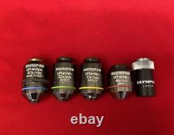 Olympus Microscope Objective Lens Uplanapo 40 /0.85 20 /0.70 10 /0.40 /0.16 Set