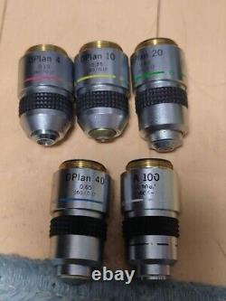 Olympus Microscope Objective Lenses Set of 5 DPlan