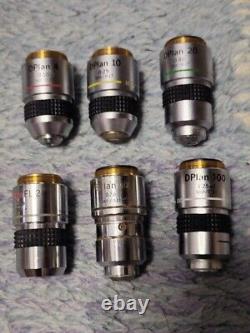 Olympus Microscope Objective Lenses Set of 6 DPlan SPlan