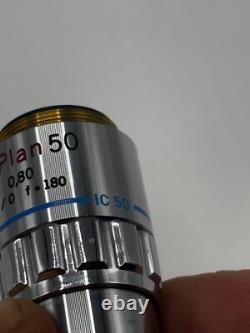 Olympus Msplan 50 0.80 Infinity/- F=180 Microscope Objective Lens 109793 IC 50 Olympus Msplan 50 0.80 Infinity/- F=180 Microscope Objective Lens 109793 IC 50