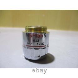 Olympus Msplan 5 0.13 Microscope Objective Lens F=180 Used