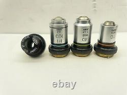 Olympus Objective Microscope Lens Set of 4 READ DESCRIPTION