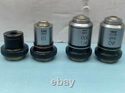 Olympus Objective Microscope Lens Set of 4 READ DESCRIPTION