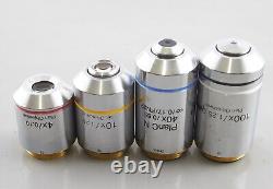 Olympus Plan 4x 10x 40x 100x Infinity Microscope Objective Lot Set BX Series