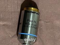 Olympus Plan N 40x / 0.65 Infinity. 17 FN22 UIS2 Microscope Objective Lens BX