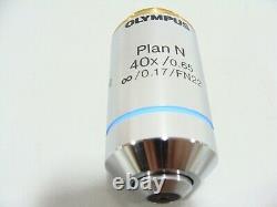 Olympus Plan N 40x / 0.65 Infinity. 17 FN22 UIS2 Microscope Objective Lens BX CX