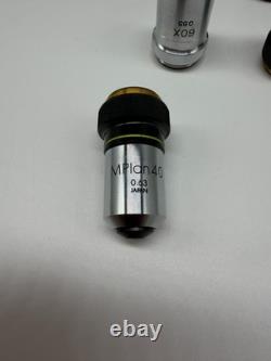 Olympus Tokyo MPlan Microscope Objective Lens 5, 20, 40, 100 + Extras