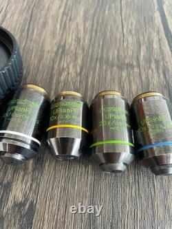 Olympus UPlanFl ph Microscope Objective Lens Set 10/20/40/100 U-6RE