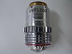 Olympus UVFL 100X Microscope Objective Lens Fluorescence UV FL iris 1.3 160/0.17