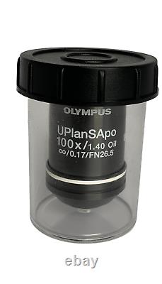 Olympus UplanSApo 100x / 1.40 oil UIS2 Microscope Objective Lens for BX CX IX
