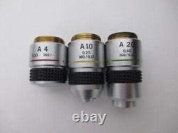Olympus achromat 4X 10X 20X 160/0.17 Microscope Objective Lens A4 A10 A20
