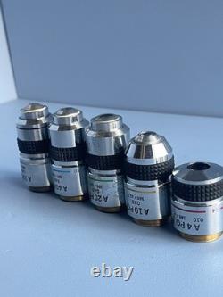 Olympus microscope objective lens a set five A PO
