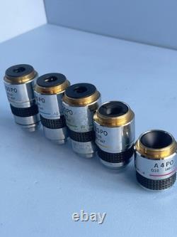 Olympus microscope objective lens a set five A PO