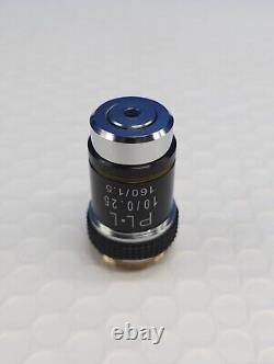 Omax Pl. L 10/0.25 160/1.5 Microscope Objective New Open Box