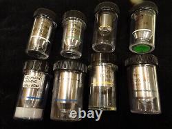 Qty 8 Microscope Lens Objective Plan 100x/1.25 Oil Olympus and others