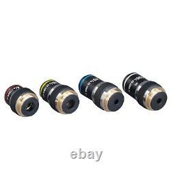 Set Achromatic Compound Microscope Objective Lenses DIN 4X-10X-40X-100X