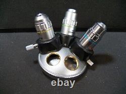 Set of 3 Olympus Microscope Objective Lens MD Plan 10, MA 20, & LWD MSPlan 50