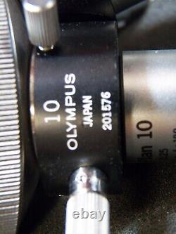 Set of 3 Olympus Microscope Objective Lens MD Plan 10, MA 20, & LWD MSPlan 50