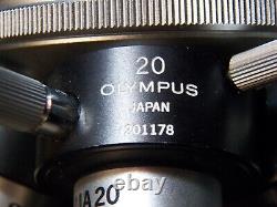 Set of 3 Olympus Microscope Objective Lens MD Plan 10, MA 20, & LWD MSPlan 50