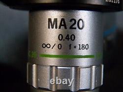 Set of 3 Olympus Microscope Objective Lens MD Plan 10, MA 20, & LWD MSPlan 50