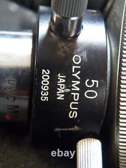 Set of 3 Olympus Microscope Objective Lens MD Plan 10, MA 20, & LWD MSPlan 50