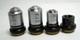 Set Of 4 Olympus Objective Microscope Lens Hi 100x 40x 10x 4x