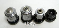 Set of 4 Olympus Objective Microscope Lens HI 100X 40X 10X 4X