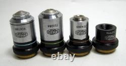 Set of 4 Olympus Objective Microscope Lens HI 100X 40X 10X 4X