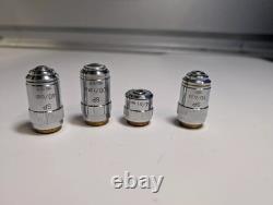 Set of 4 SP Microscope Objective Lenses 4x, 10x, 40x, 100x Oil