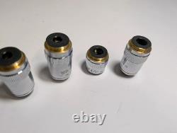 Set of 4 SP Microscope Objective Lenses 4x, 10x, 40x, 100x Oil