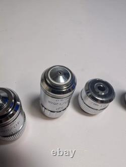 Set of 4 SP Microscope Objective Lenses 4x, 10x, 40x, 100x Oil