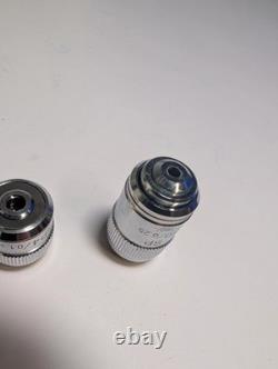 Set of 4 SP Microscope Objective Lenses 4x, 10x, 40x, 100x Oil