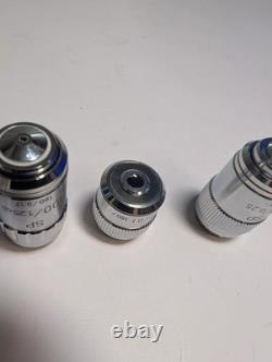 Set of 4 SP Microscope Objective Lenses 4x, 10x, 40x, 100x Oil