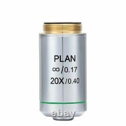 Silver Biological Microscope Plan Objective Lens Rms Thread For Olympus 4-100x