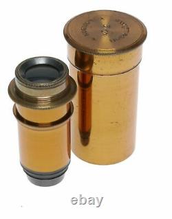 Swift and Son 3In. Vintage Brass Microscope Lens Objective in Keeper