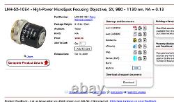 Thorlabs LMH-5X-1064 High-Power MicroSpot Focusing Objective, 5X