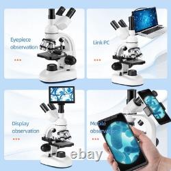 Trifocal metal microscope 40X-5000X, Research Grade Professional